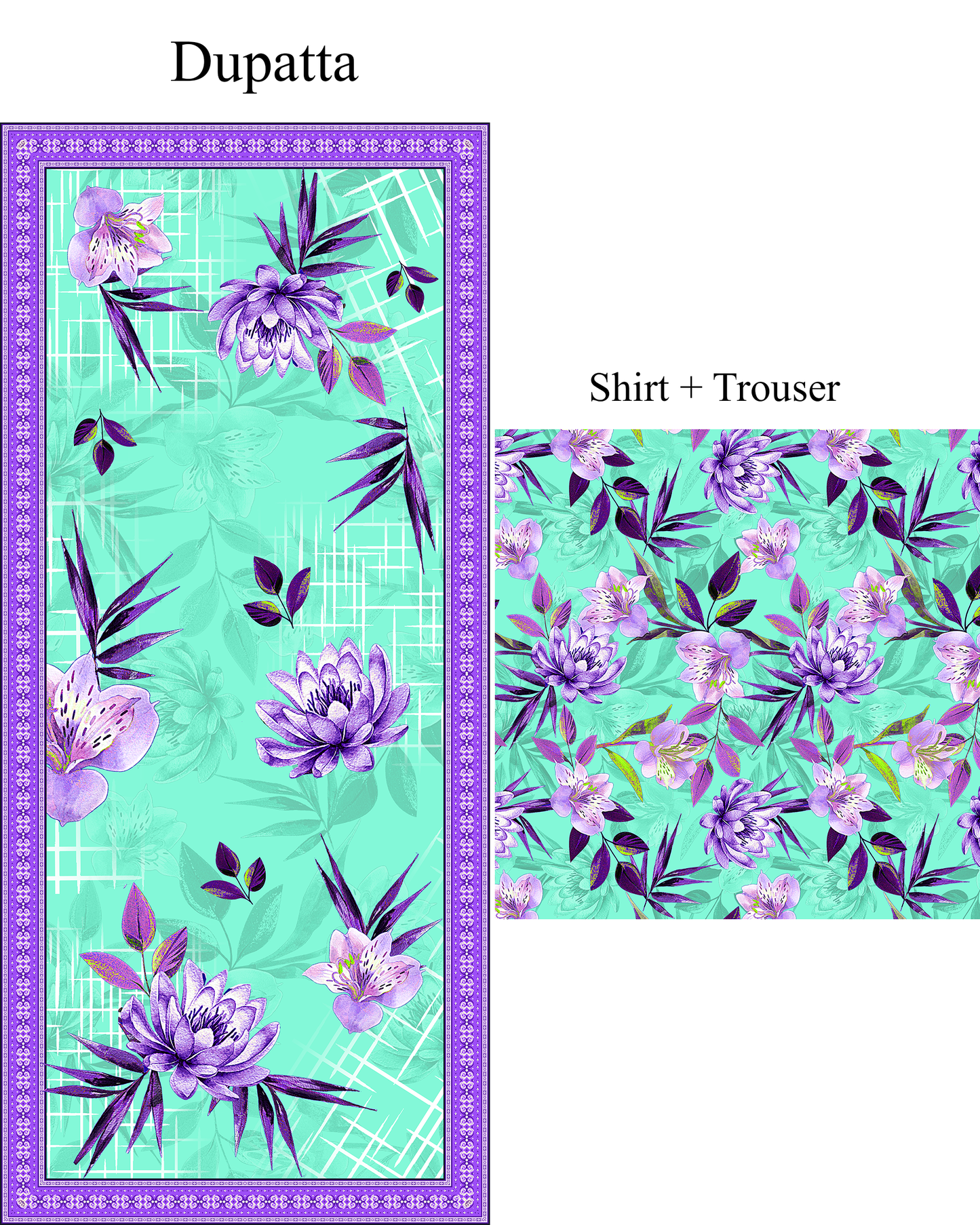 3Piece - Linen Printed Suit ES136