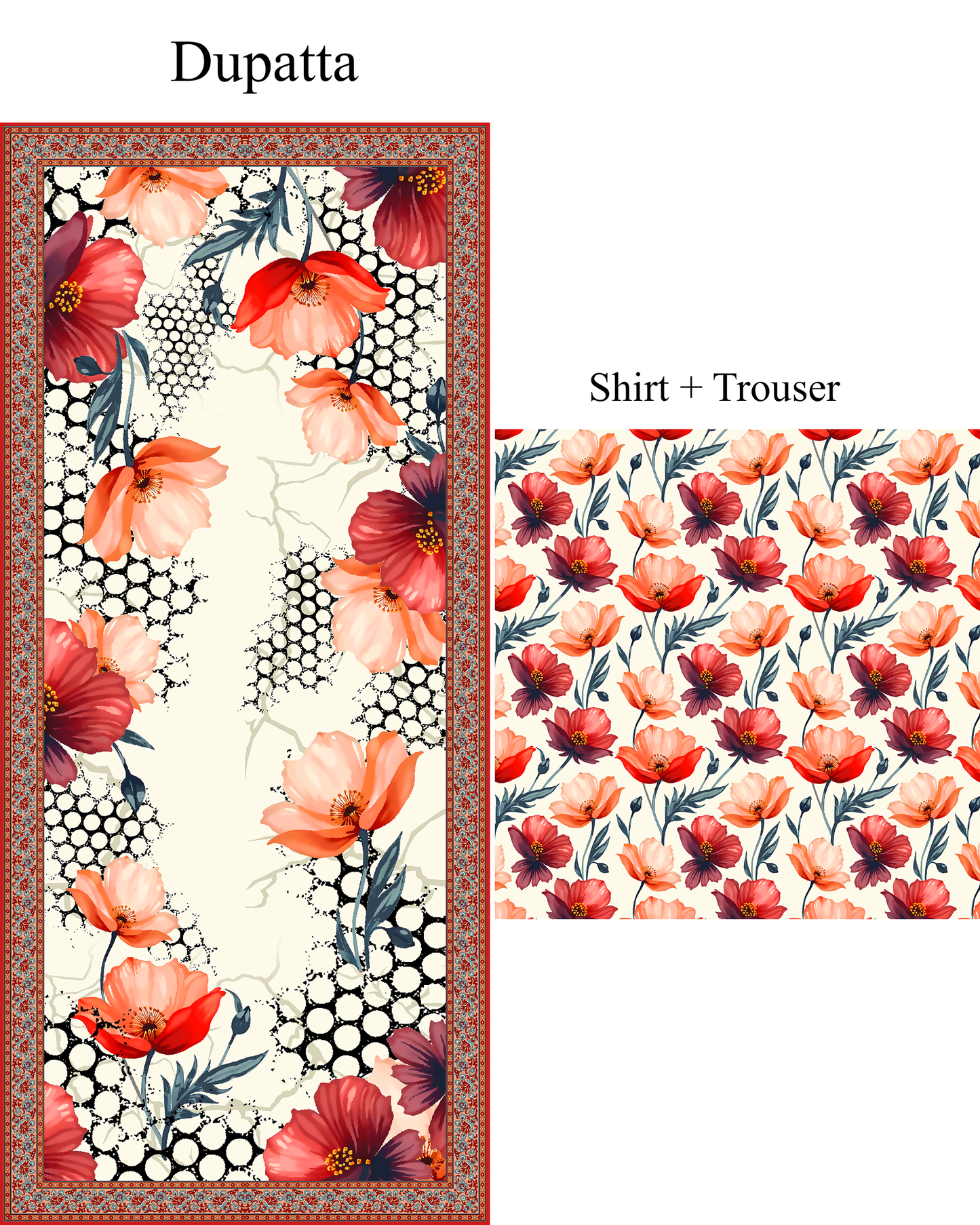 3Piece - Linen Printed Suit ES143