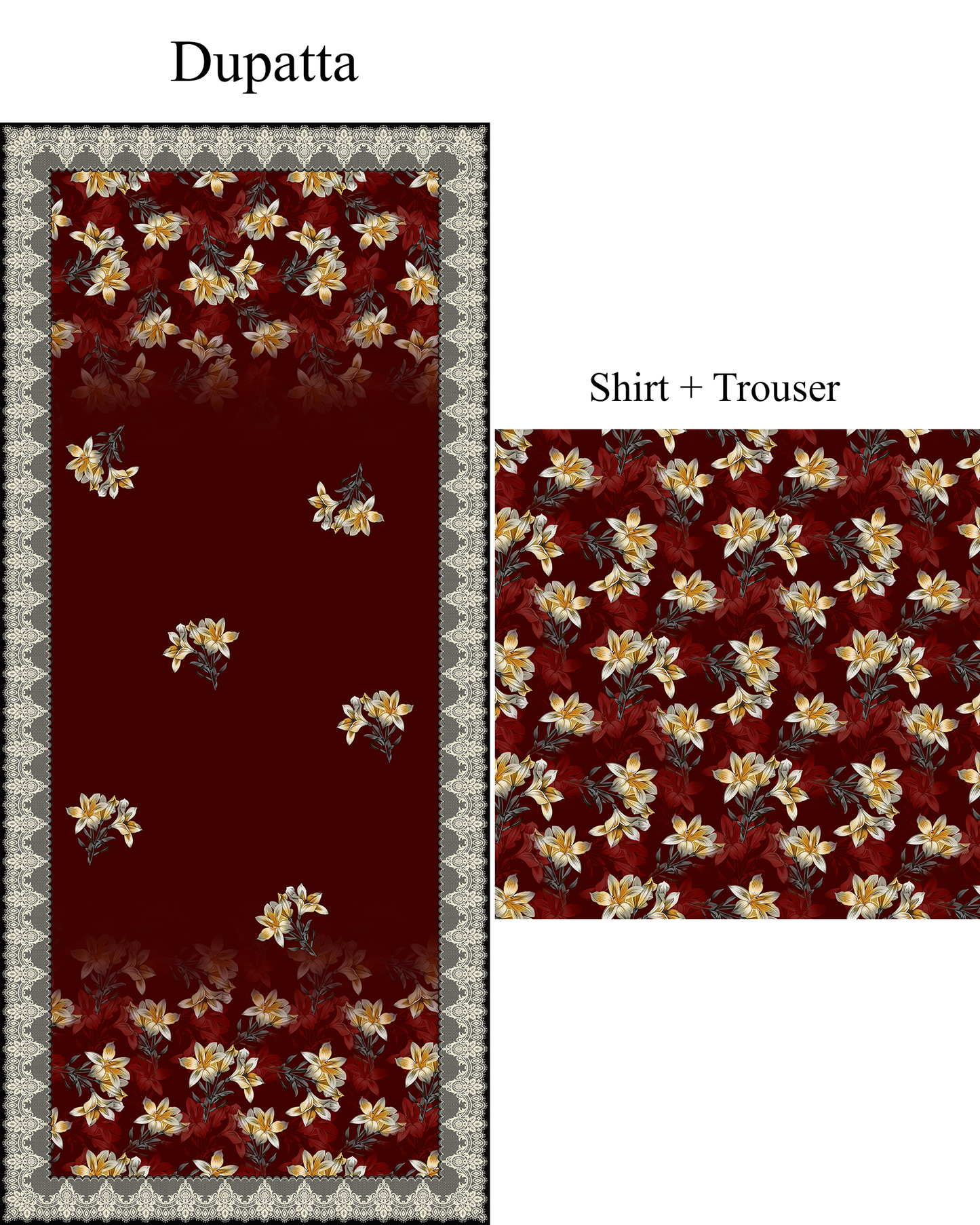 3Piece - Linen Printed Suit ES141