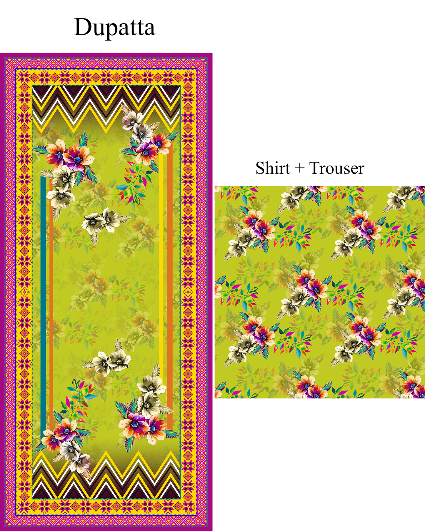 3Piece - Linen Printed Suit ES139