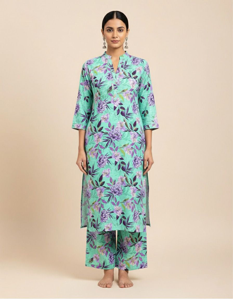 3Piece - Linen Printed Suit ES136