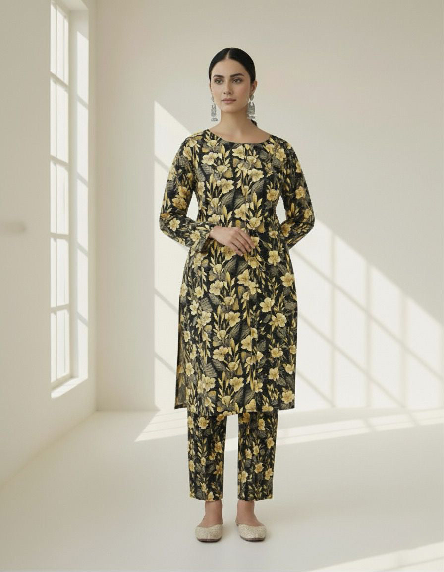 3Piece - Linen Printed Suit ES137