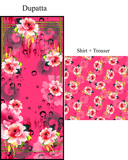 3Piece - Linen Printed Suit ES140