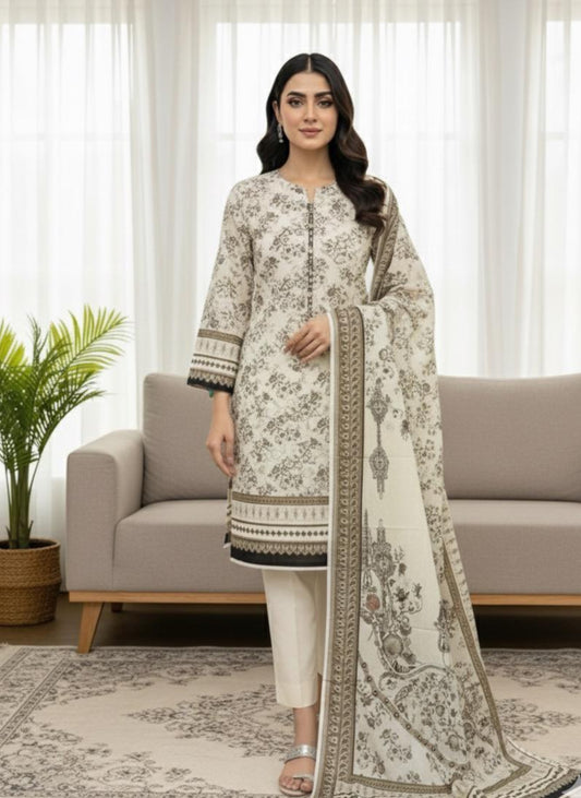 3Piece - Printed Lawn Suit ES148
