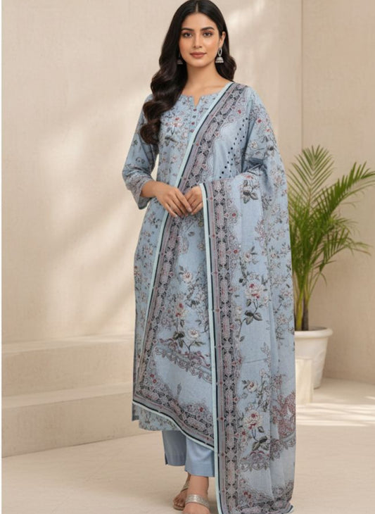 3Piece - Printed Lawn Suit ES147