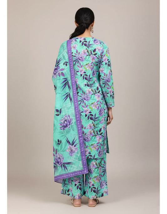 3Piece - Linen Printed Suit ES136