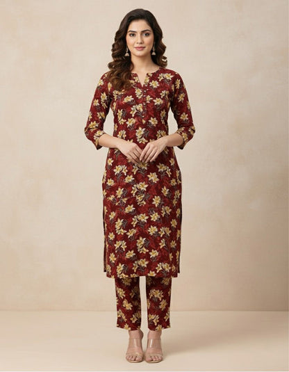 3Piece - Linen Printed Suit ES141