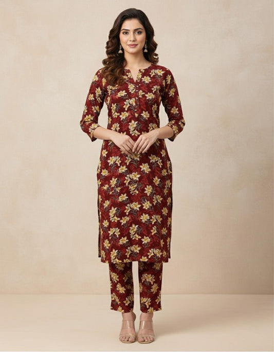 3Piece - Linen Printed Suit ES141
