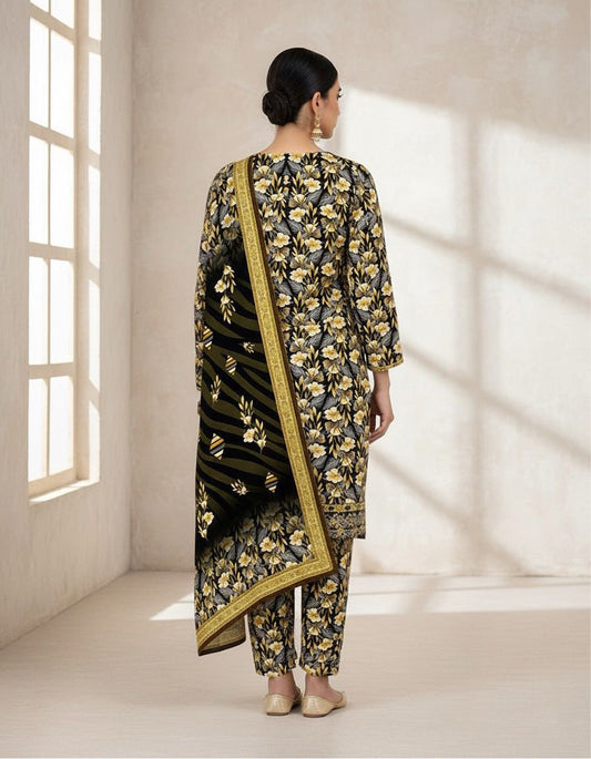 3Piece - Linen Printed Suit ES137