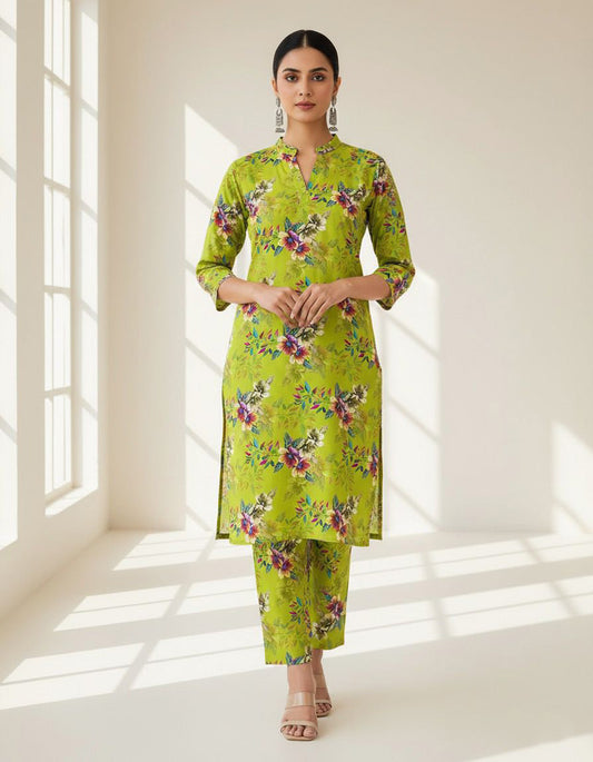 3Piece - Linen Printed Suit ES139