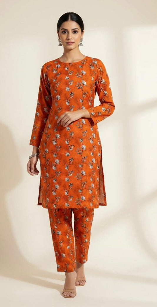 3Piece - Linen Printed Suit ES138