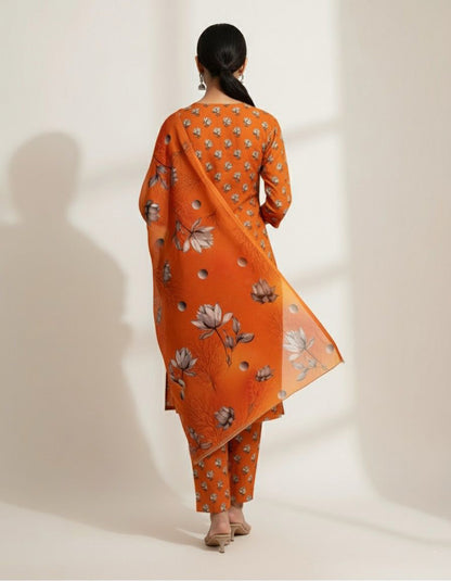 3Piece - Linen Printed Suit ES138