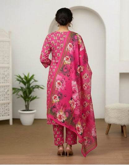 3Piece - Linen Printed Suit ES140