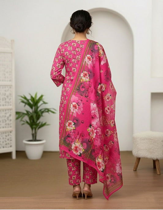 3Piece - Linen Printed Suit ES140